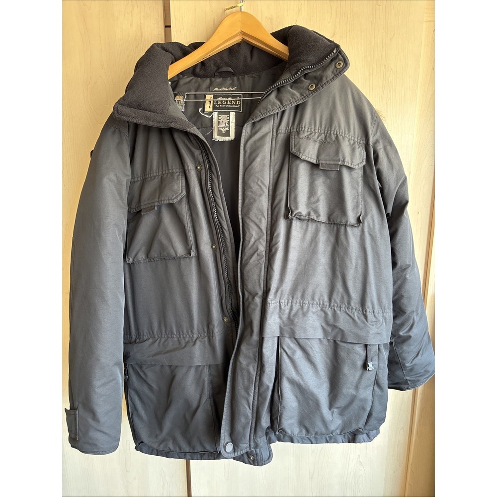 Vintage Eddie Bauer Polar Parka Fur‎ Trim Goose Down Hooded Coat Mens Size XL